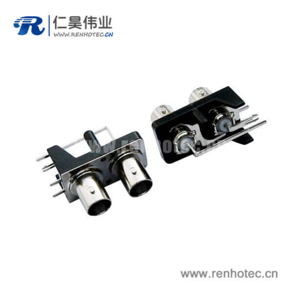 EB-001-0003 BNC母頭彎式50歐姆射頻同軸PCB板端有線電視頭
