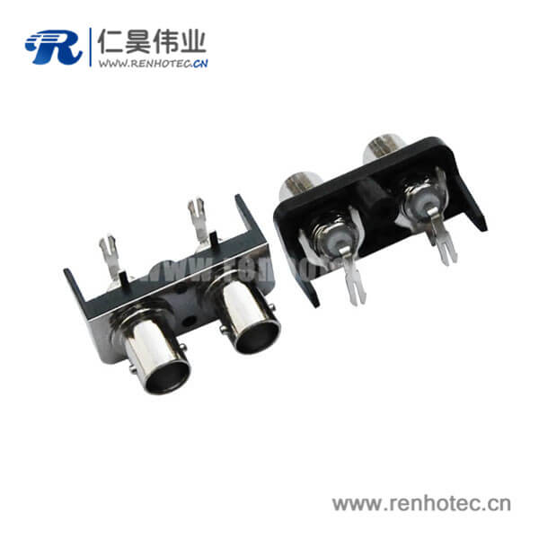 EB-001-0004 bnc母頭黑色塑膠外殼絕緣射頻同軸PCB板端