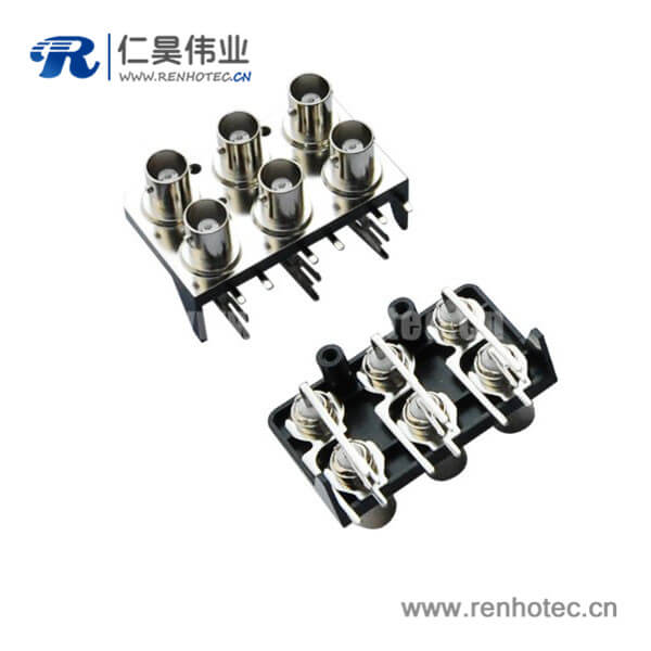 EB-001-0014 BNC彎式母頭接pcb接插件射頻同軸鋅合金