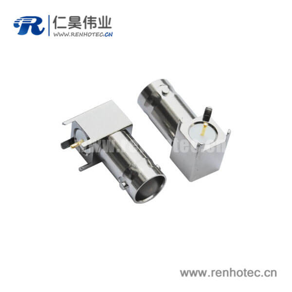 EB-001-0027 bnc視頻接插件彎式引腳母頭接PCB板端