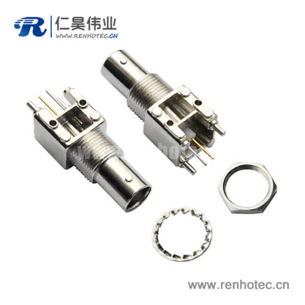 EB-001-0036 BNC射頻同軸接插件直式穿墻鋅合金母頭接PCB板