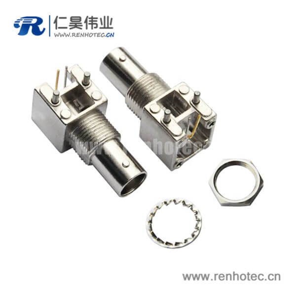 EB-001-0037 bnc型射頻同軸接插件 彎式鋅合金母頭PCB板