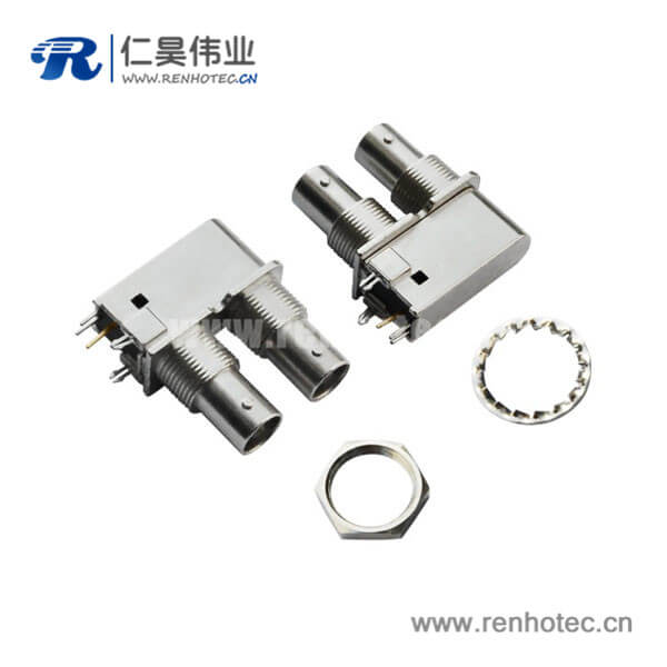 EB-001-0054 bnc同軸射頻接插件鋅合金穿墻母頭接PCB板