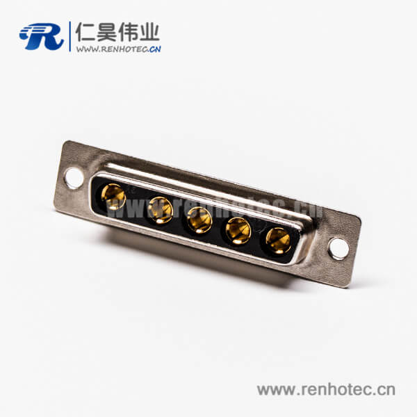 2 混合大電流d sub接插件5w5焊線式直式母座