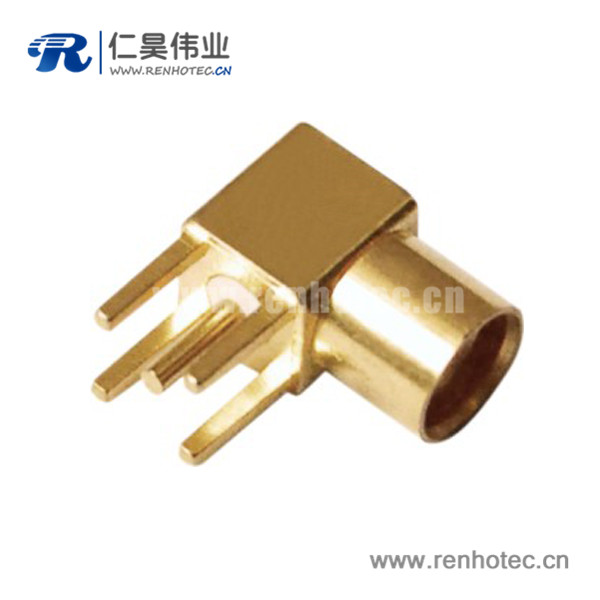 RHT-617-0004 mcx同軸彎式鍍金母頭pcb射頻接插件板端
