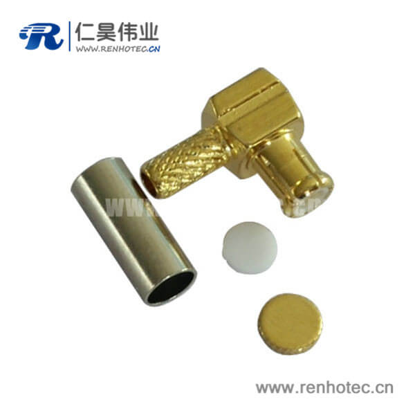 RHT-617-0008 壓接式公頭mcx射頻同軸接插件接rf連接線RG316彎頭