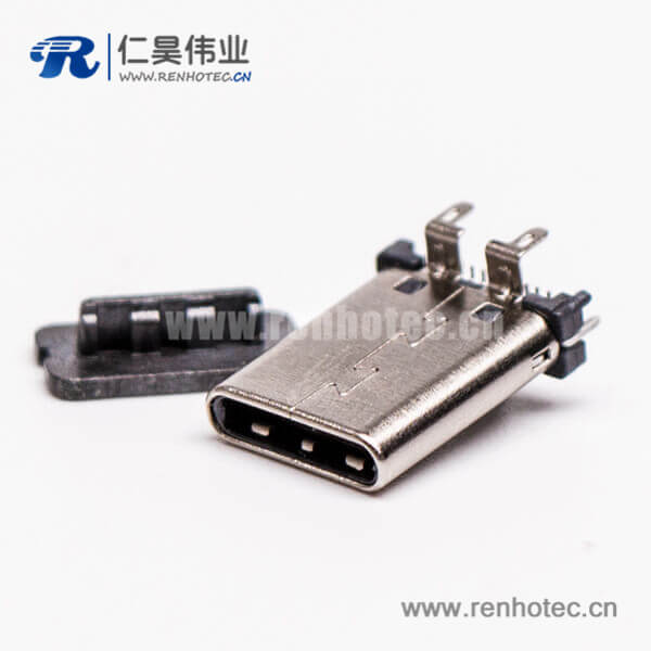 14 直立式公頭type-c穿孔插拔接PCB板