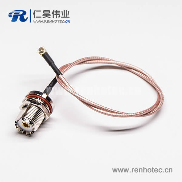 16 UHF接頭直式穿墻式防水母頭轉MCX直公頭組裝線材