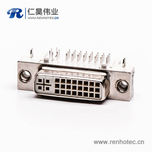 43 dvi面板安裝24+5母頭彎式插板帶魚叉接PCB板