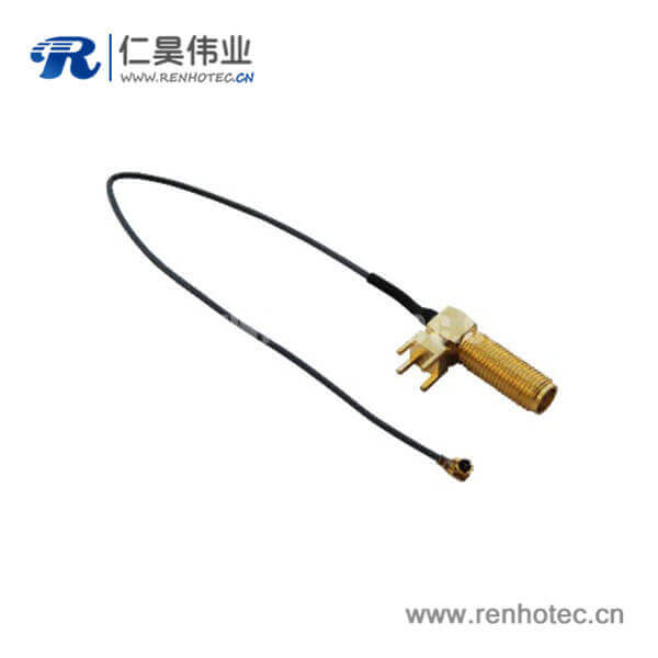 DOSIN-811-0004 sma彎插鍍金射頻同軸線材接ipex