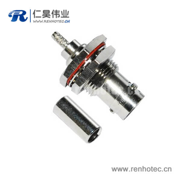 EB-001-0068 壓接型BNC電接插件防水直式穿墻射頻同軸接線