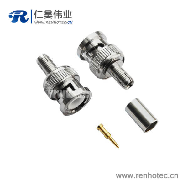 EB-001-0071 壓接式BNC接線射頻接插件直式公頭