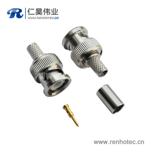 EB-001-0072 bnc公頭接插件壓接式50歐姆和75歐姆直式射頻同軸
