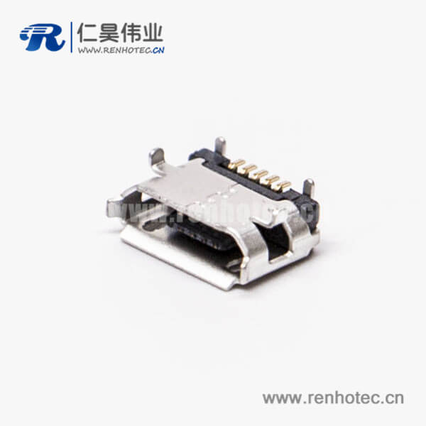 KY-MICRO-05T609 micro USB B型接口5p SMT B型直式牛角型接插件6.40-4.85