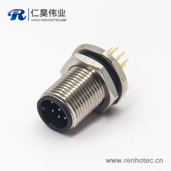 m12防水接頭螺紋防水接插件直式8芯公頭前鎖板插PCB板安裝m12防水接頭螺紋防水接插件直式8芯公頭前鎖板插PCB板安裝 m12防水接頭螺紋防水接插件直式8芯公頭前鎖板插PCB板安裝