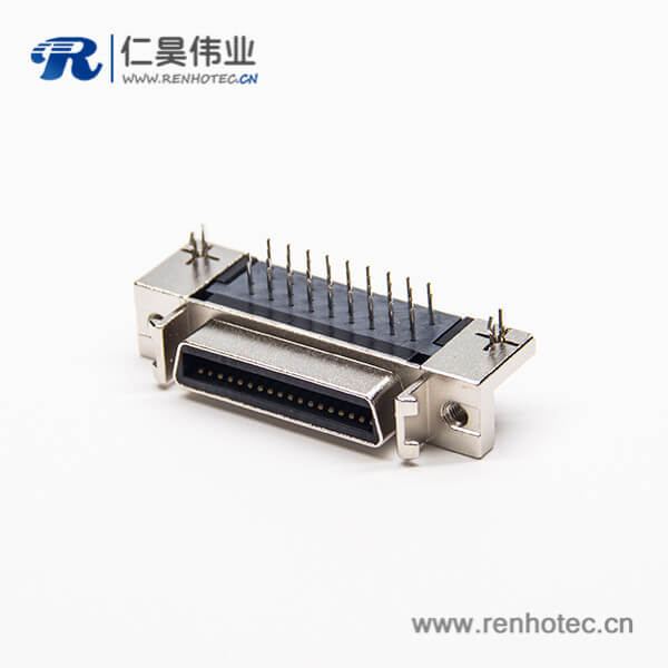 SCSI db接插件36pin彎式母頭帶魚叉腳插PCB板鉚鎖連接 SCSI db接插件36pin彎式母頭帶魚叉腳插PCB板鉚鎖連接