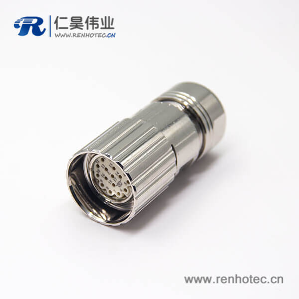 M23接頭直式17母頭電纜插頭623金屬接頭電源接插件 M23接頭直式17母頭電纜插頭623金屬接頭電源接插件