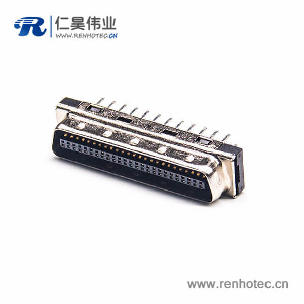 SCSI 50針HPCN型50芯直式公頭插孔式PCB板安裝 SCSI 50針HPCN型50芯直式公頭插孔式PCB板安裝
