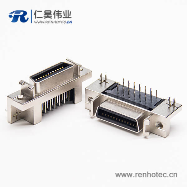 scsi接插件pcb封裝彎頭26針母頭帶魚叉腳插PCB板 scsi接插件pcb封裝彎頭26針母頭帶魚叉腳插PCB板