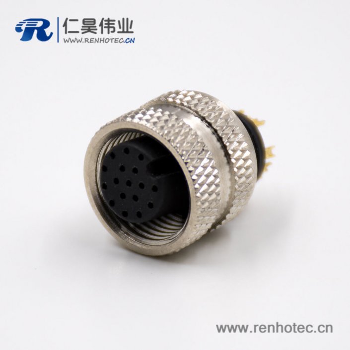 M12傳感器接插件組裝接頭A扣直式注塑焊線式17芯母頭不帶屏蔽 M12傳感器接插件組裝接頭A扣直式注塑焊線式17芯母頭不帶屏蔽