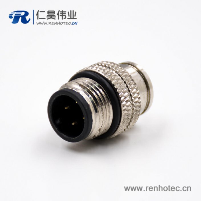 M12接插件A扣公頭直式注塑焊線式帶屏蔽4芯組裝接頭傳感器 M12接插件A扣公頭直式注塑焊線式帶屏蔽4芯組裝接頭傳感器