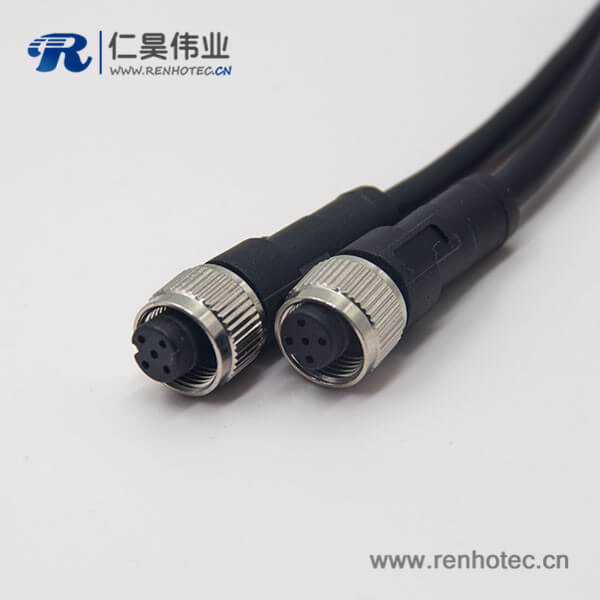 m12標準電纜A編碼5芯母頭直式180度不帶屏蔽雙邊注塑線1M AWG22 m12標準電纜A編碼5芯母頭直式180度不帶屏蔽雙邊注塑線1M AWG22
