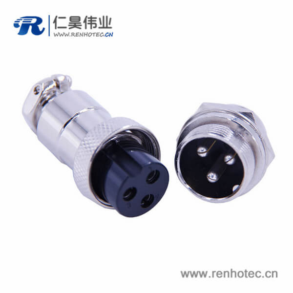 3芯航空頭GX20直式防水電子接插件 3芯航空頭GX20直式防水電子接插件