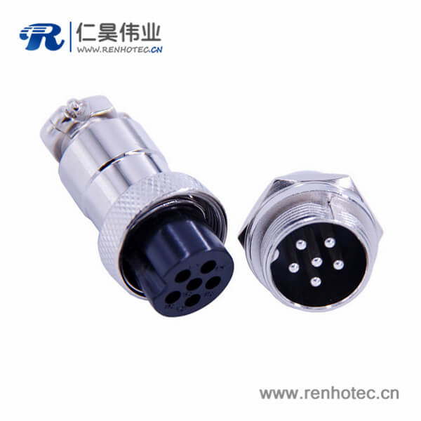 電子接插件GX20 6芯直式圓形母頭公座 電子接插件GX20 6芯直式圓形母頭公座