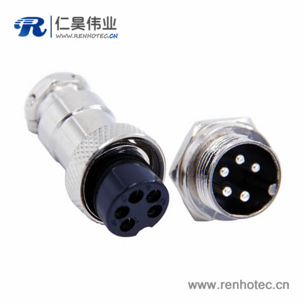 航空插頭5芯GX16直式防水電子接插件 航空插頭5芯GX16直式防水電子接插件