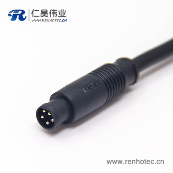 M8直通快插接頭電纜B扣5芯公轉(zhuǎn)母直式24AWG線長1米 M8直通快插接頭電纜B扣5芯公轉(zhuǎn)母直式24AWG線長1米