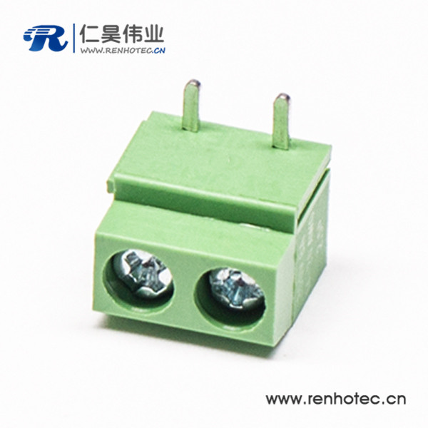 螺釘式2芯彎式綠色PCB接線端子接PCB板穿孔式 螺釘式2芯彎式綠色PCB接線端子接PCB板穿孔式