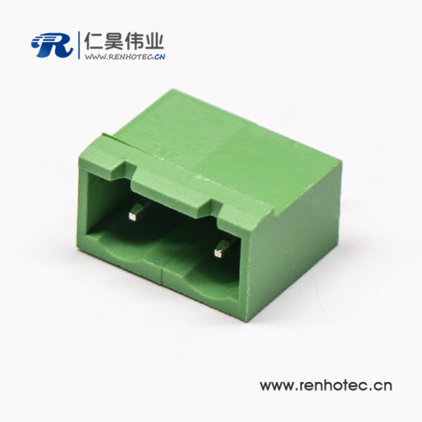 兩芯綠色端子PCB板穿孔式對插式插拔座子綠色接線端子