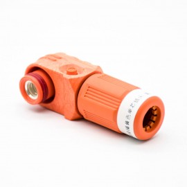 高壓大電流IP67單芯塑料接插件8mm彎式插頭200A接線橙色 高壓大電流IP67單芯塑料接插件8mm彎式插頭200A接線橙色